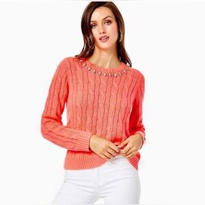 Lilly Pulitzer Dario Cable Knit Sweater Size M